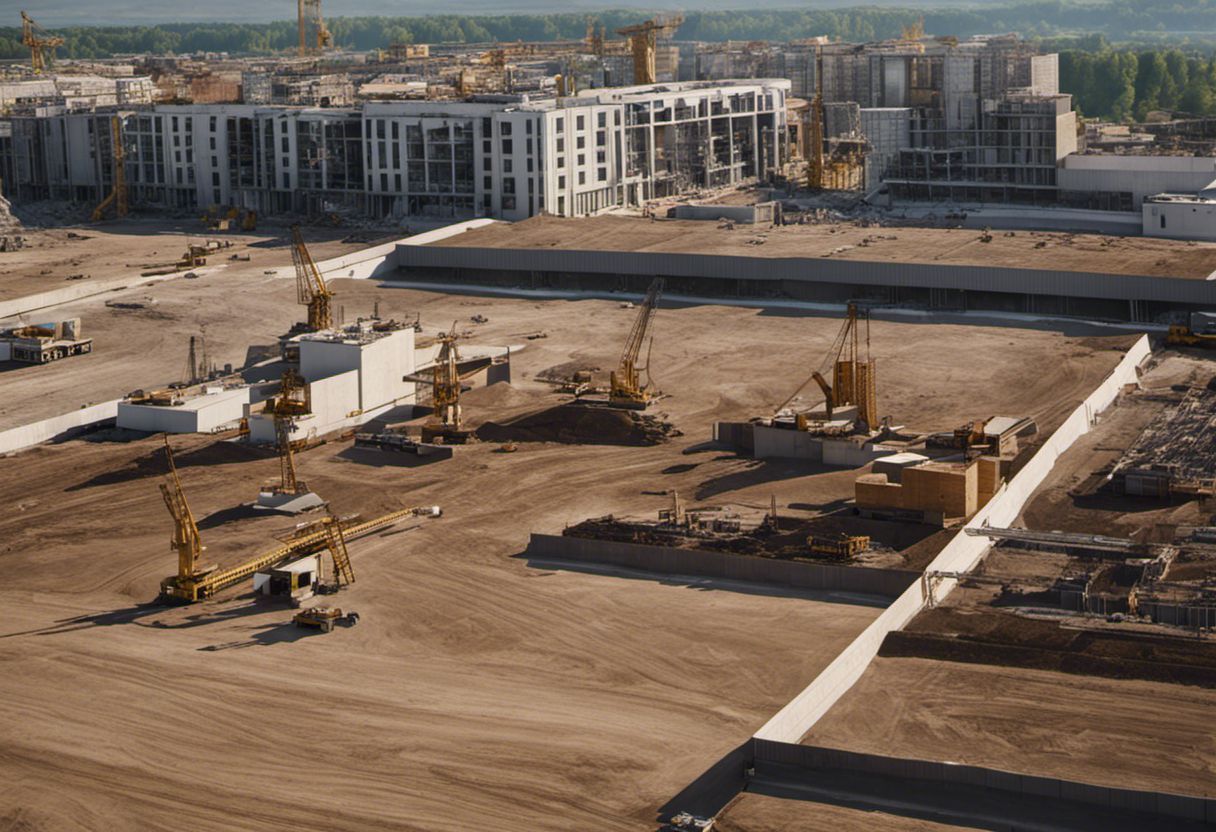 Chantier en pleine expansion avec des grues professionnelles